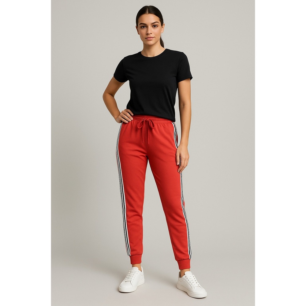 Avia Jogger Track Pants Size L Red Orange Running Pockets Athleisure Sporty Gym